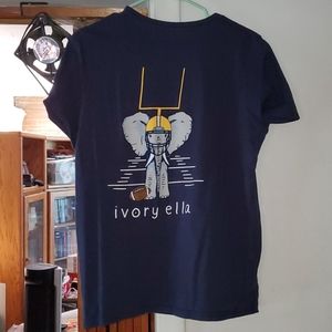 Medium Ivory Ella Navy Blue Short sleeved tee